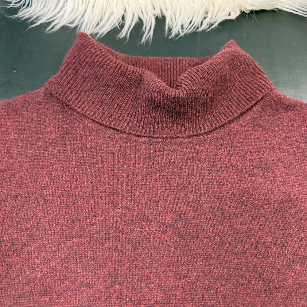 Charter Club 100% Cashmere Maroon Cowl/Turtle Neck Sleeveless Sweater Soft Cozy